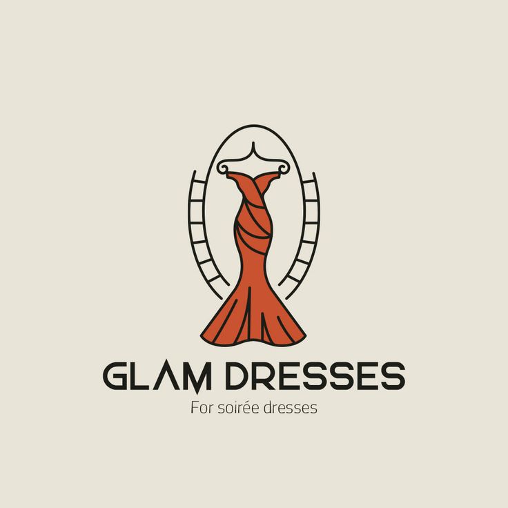 the logo for glam dresses