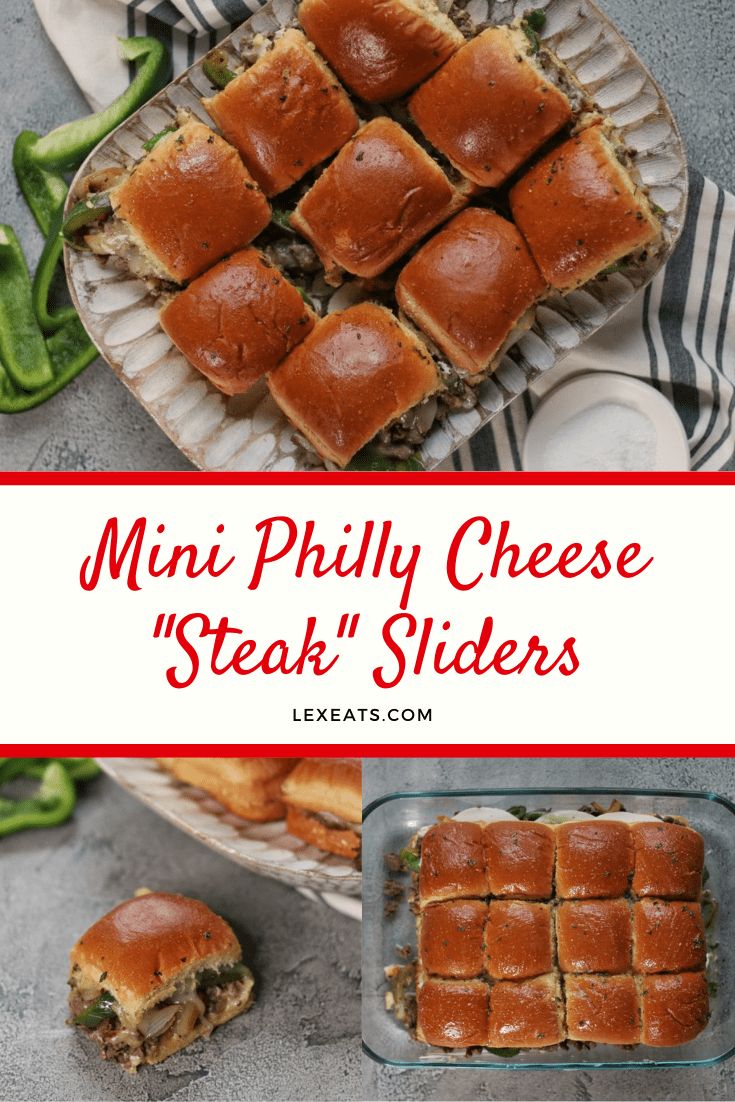 mini philly cheese steak sliders on a plate