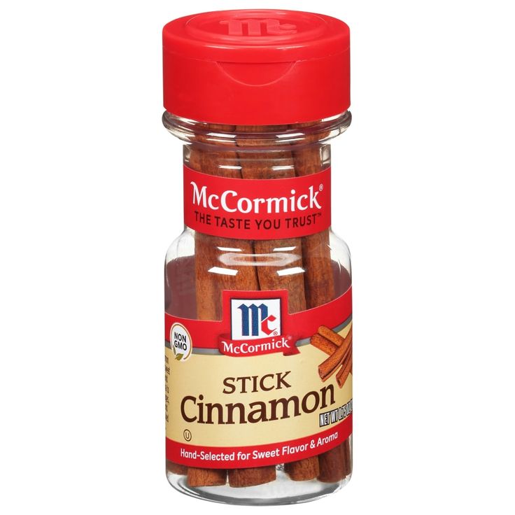 mccormick's stick cinnamons in a glass jar