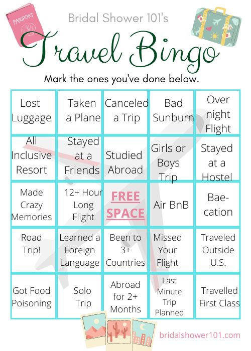 the bridal shower game for travel