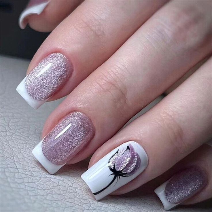 Glitter Summer Flower False Nail Square Medium Press on Nails for Nail Art 24pcs Nails Star, Purple Y2k, Fake Nails Long, Nails For Women, Nails Long, False Nails, Fake Nails, Press On Nails, Square