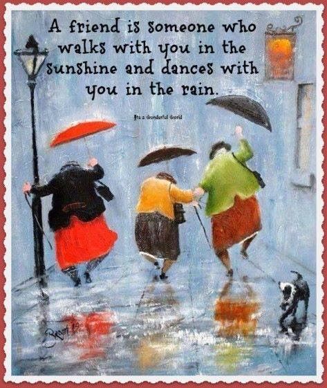 three people are walking in the rain with umbrellas and one is holding an umbrella