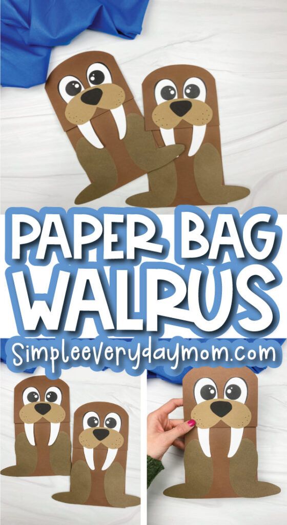 paper bag walrus craft for kids with instructions to make it look like an animal