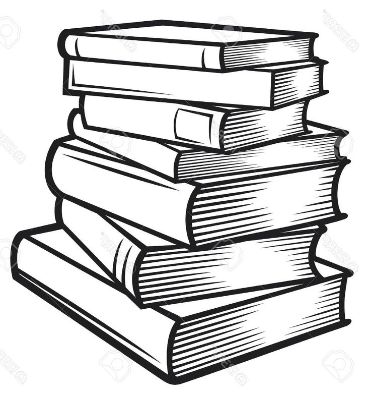 a stack of books on top of each other in black and white royaltyvector