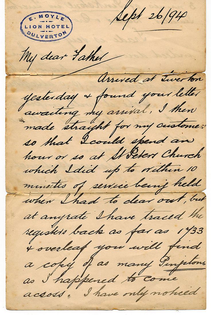 an old handwritten letter with writing on it