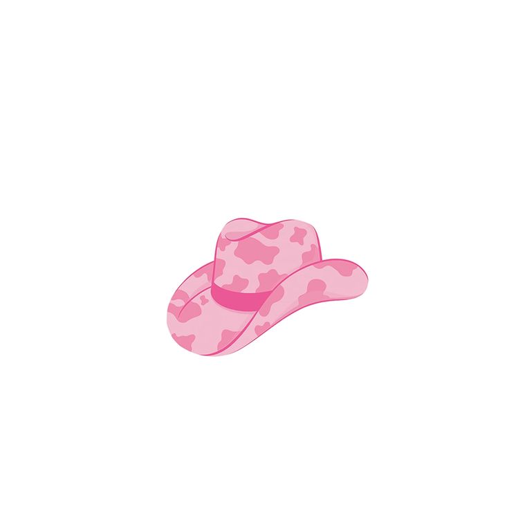 a pink cowboy hat is shown on a white background with the word, i love you