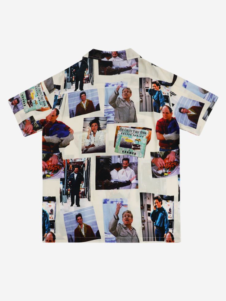 Short Sleeve Button-Down All over, digital print Relaxed, Unisex Fit Lightweight, Silky Blend 55% Viscose, 45% Rayon Imported Officially Licensed Seinfeld Shirt, Puffy Shirt, Mini Messenger Bag, Pug Shirt, Dark Blood, Seinfeld, Pug Love, Red Fish, Blue T