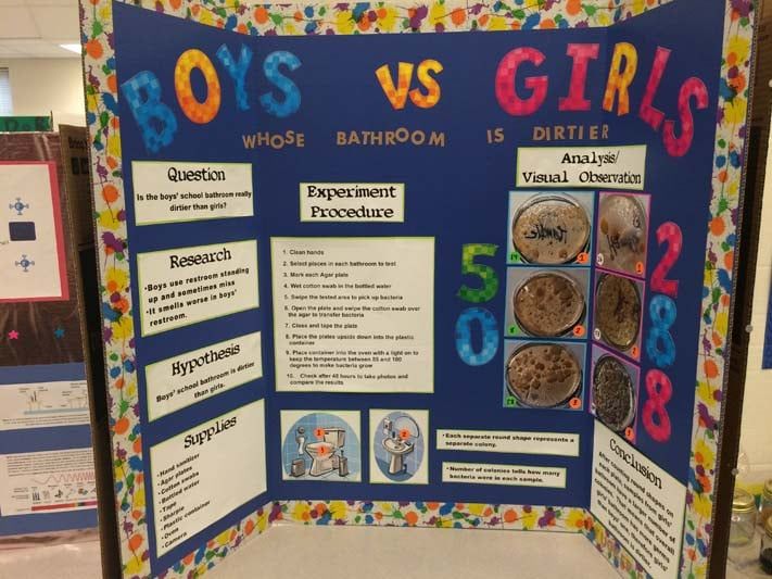 a bulletin board with information about boys and girls