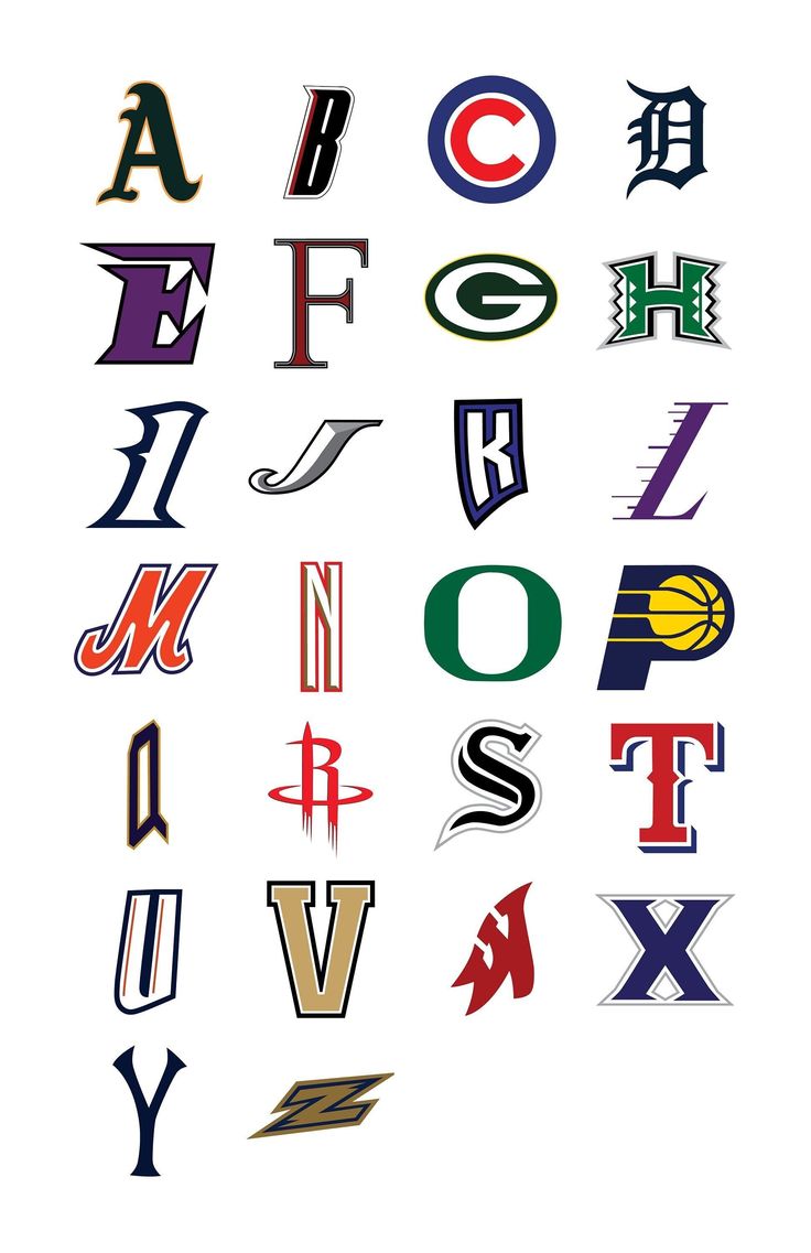 the letters are all different colors and sizes