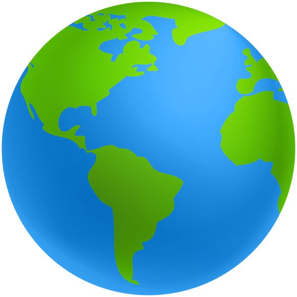 a green and blue earth globe on a white background