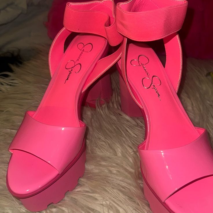 Brand New Hot Pynk Platform Sandals Size 8m Lovely Shoe To Anyone’s Collection. Stretch Material Around Anklesrubber Soles On The Heel And Suede On Instep. Only Worn To Try On. Pink Sandals With Heel Strap And Open Heel, Pink Sandals With Wrapped Heel And Round Toe, Trendy Pink High Heel Sandals, Pink Wedge Sandals With Round Toe For Party, Pink Round Toe Wedge Sandals For Party, Pink Sandals With Wrapped Wedge Heel, Pink Synthetic Wedge Sandals For Party, Pink Wedge Sandals With Heel Loop For Party, Pink High Heel Wedge Sandals