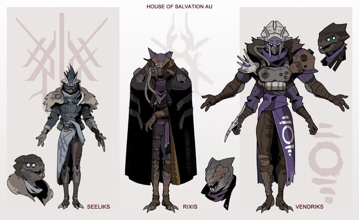 the concept art for an upcoming video game is shown in three different poses and looks