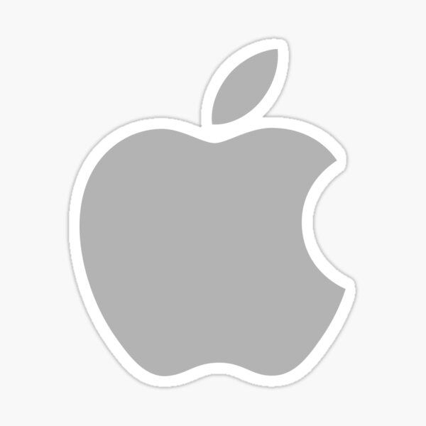 an apple sticker on a white background