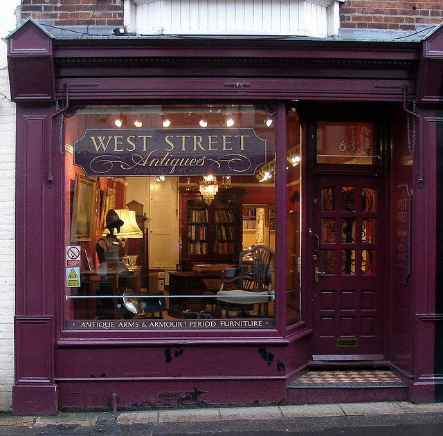 the storefront of west street antiques