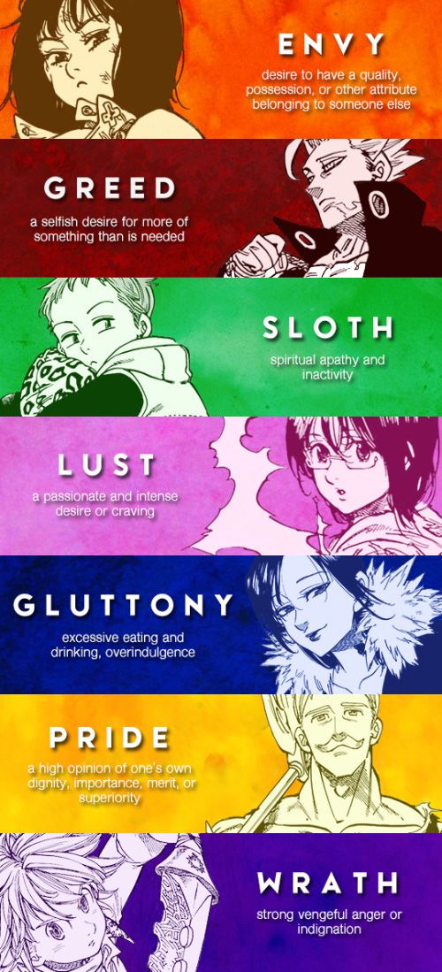 anime characters with different colors and names