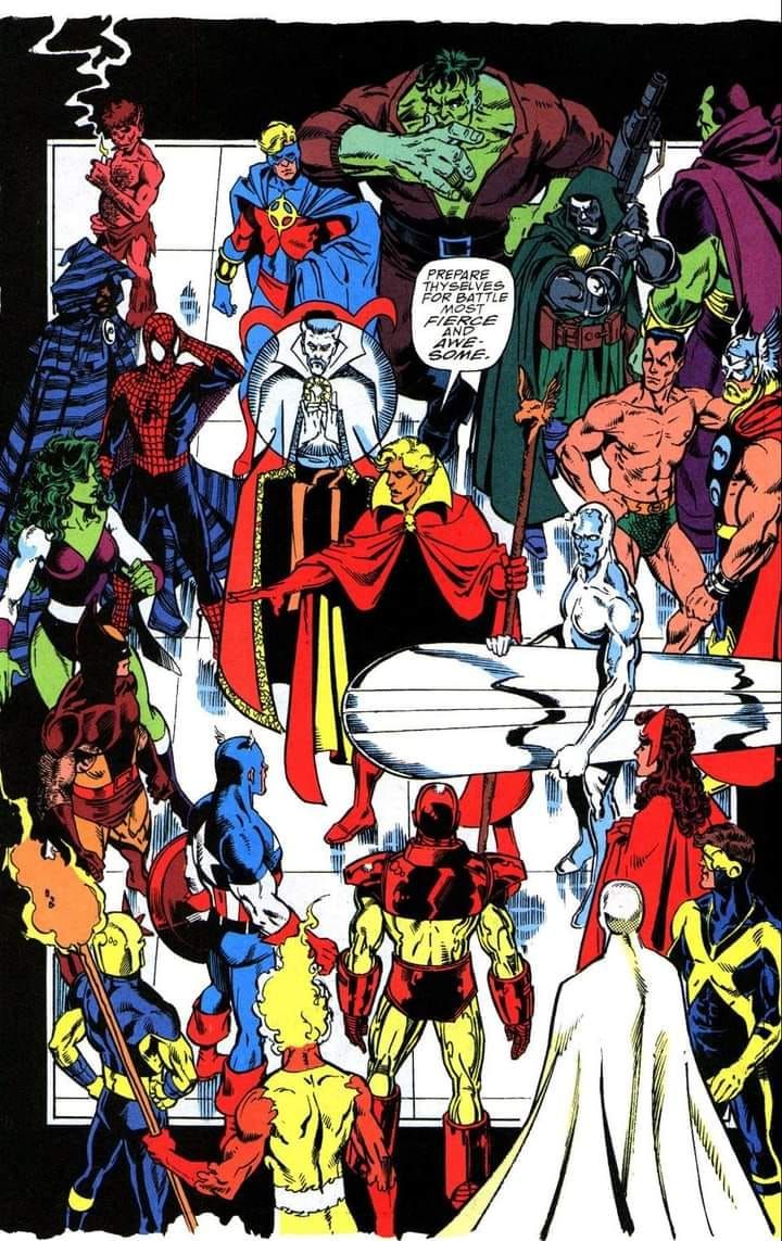 an image of a bunch of superheros in the middle of a comic book page