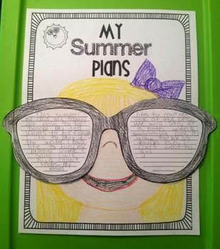 a close up of a book cover with glasses on it and the words, my summer plans