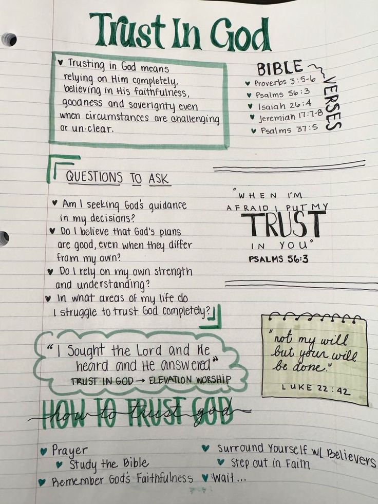 a notebook with some writing on it that says trust in god and other things to do