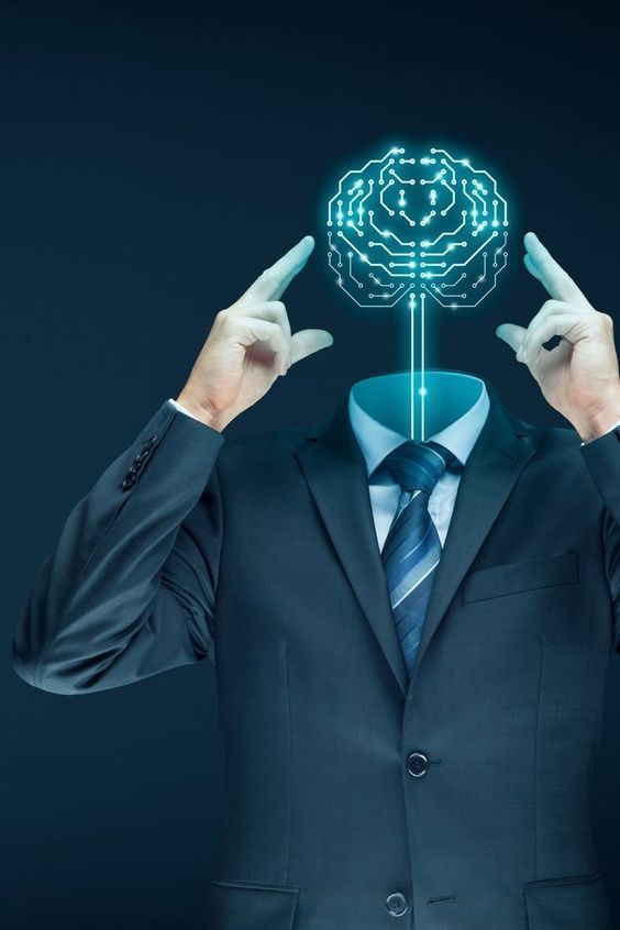 a man in a suit holds his hands up to the brain