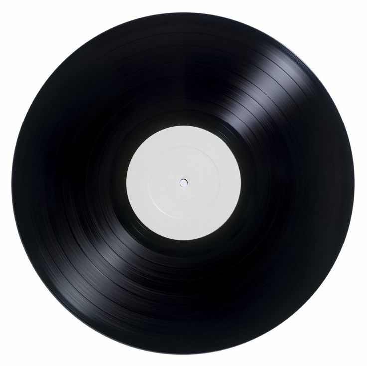 an old black record on a white background with room for your own text or image