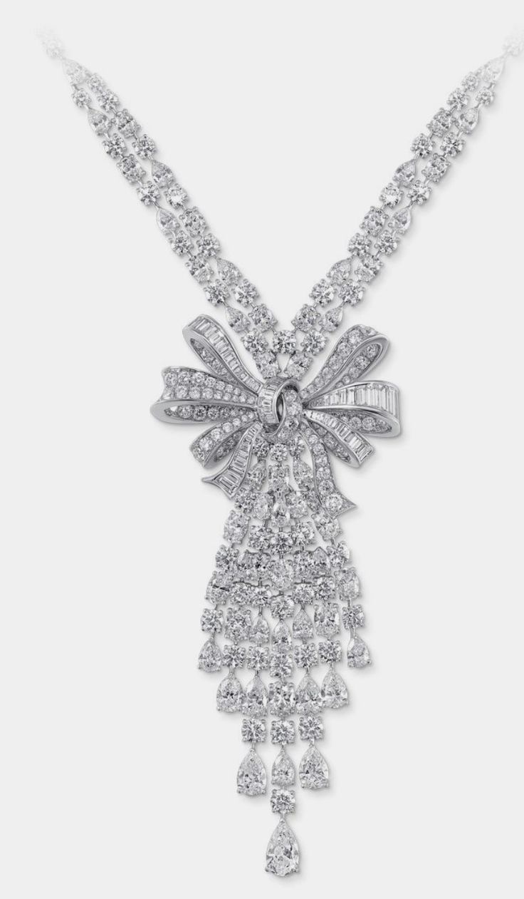 Necklace Png, Graff Diamonds, Diamond Bows, Bridal Necklace Set, Fine Diamond Jewelry, Bow Necklace, Pakistani Jewelry, Bow Jewelry, Silver Bow