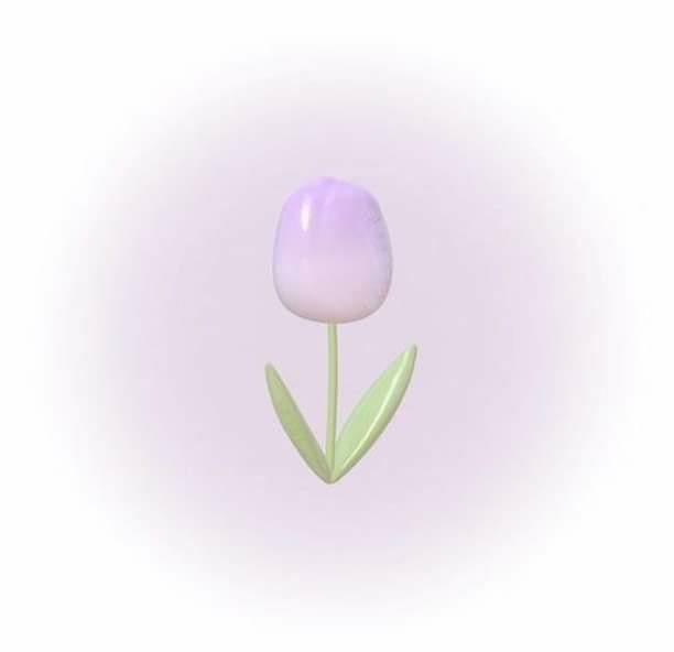 a single purple flower on a white background