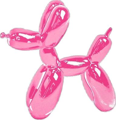 the balloon dog is pink in color