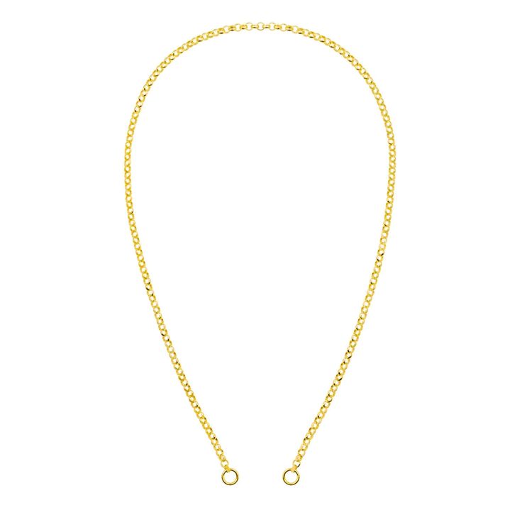 SALT. Fine Jewelry | 14K GOLD CHUNKY ROLO CHAIN WITH LOOPS Girlfriend Anniversary, Jewelry Appraisal, Couture Jewelry, Solid Gold Jewelry, Diamond Hoop Earrings, Rolo Chain, Adjustable Necklace, Jump Rings, Chain Lengths