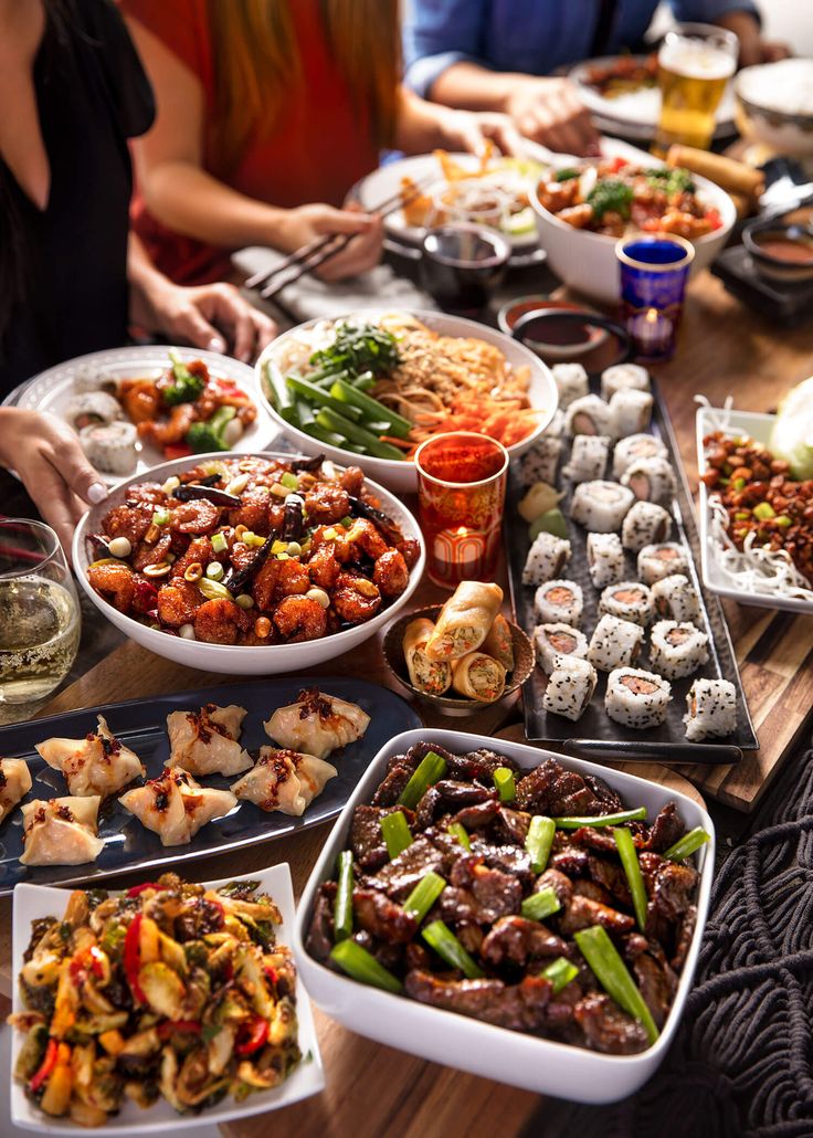 a table filled with lots of food on top of it