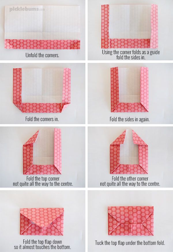 instructions to make an origami envelope