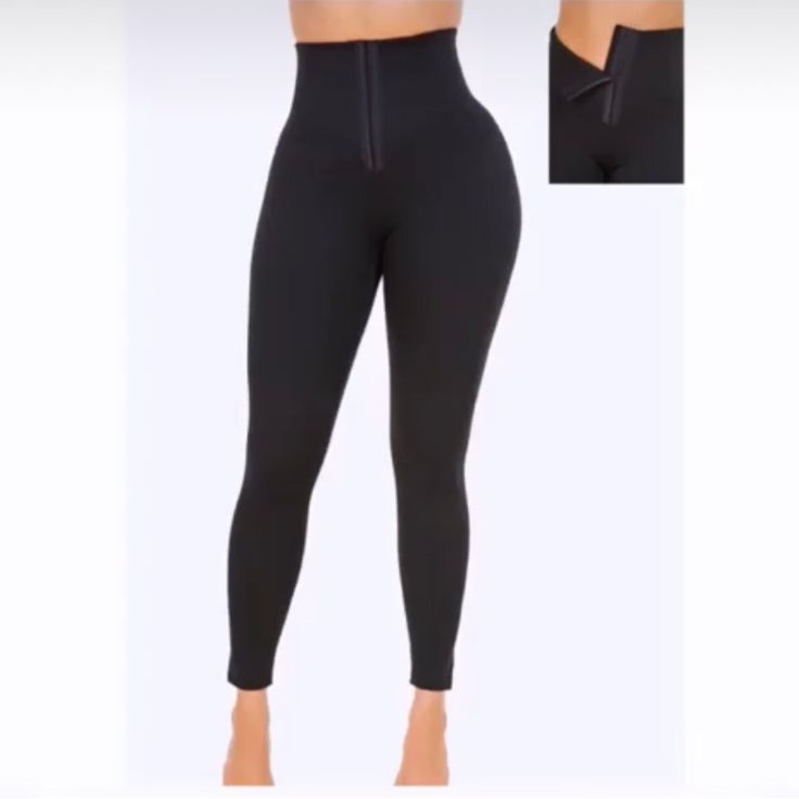 Premium Quality Tummy Control Hook. Elastic Wide Ban Leggings Double Layered Fitted High Rise Pants With Wide Waistband, Tight Black Bottoms With Wide Waistband, Fitted Pants With Wide Waistband And High-cut Leg, High Rise Tight Bottoms With Wide Waistband, Tight High-rise Pants With Wide Waistband, Tight High Rise Pants With Wide Waistband, High Rise Tight Pants With Wide Waistband, High Stretch High Waist Shapewear Leggings, High Stretch Full-length Shapewear Bottoms