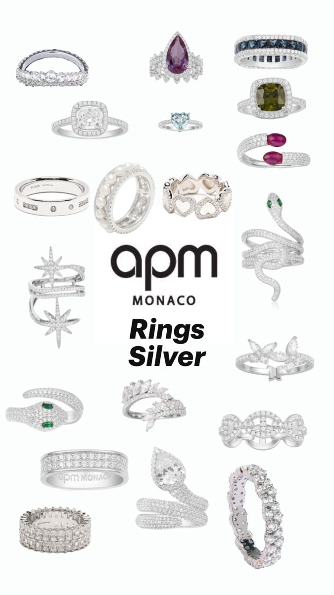 rings are shown with the words apm monaco on top and below it is an image of