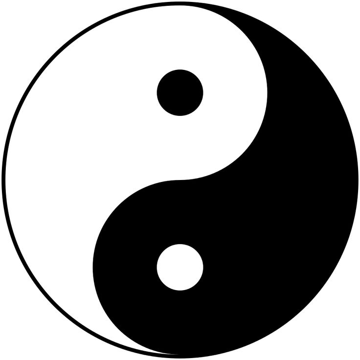 a black and white yin yang symbol