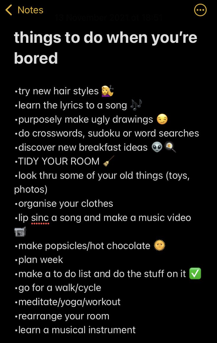 an iphone screen with the text'things to do when you're bored '