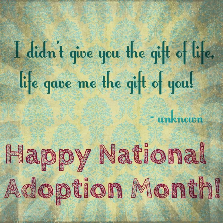 a quote on national adoption month with an image of the words happy national adoption month