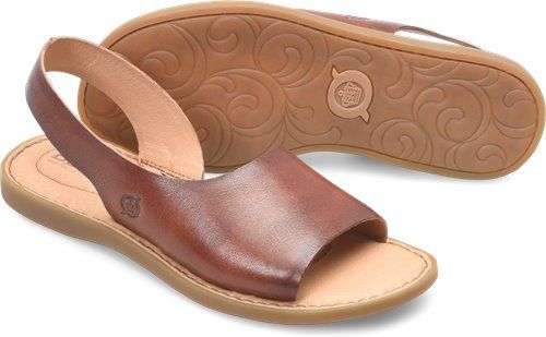 Born Iwa in Brown Cuoio - Born Womens Sandals on Bornshoes.com Comfortable Slingback Sandals With Leather Footbed, Casual Leather Slingback Sandals, Brown Slingback Sandals With Leather Sole, Casual Slingback Sandals With Round Toe And Leather Lining, Brown Slingback Sandals With Rubber Sole, Everyday Leather Sandals With Branded Insole, Leather Sandals For Everyday Use, Casual Brown Slingback Sandals For Everyday, Casual Closed Toe Slingback Sandals With Leather Lining