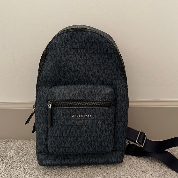 *Brand New* Color: Navy Designer Michael Kors Backpack With Logo, Modern Logo Backpack, Michael Kors Designer Backpack, Michael Kors Black Standard Backpack, Michael Kors Modern Standard Backpack, Designer Michael Kors Backpack With Zipper Closure, Michael Kors Designer Backpack With Adjustable Strap, Designer Michael Kors Backpack With Adjustable Strap, Modern Michael Kors Standard Backpack