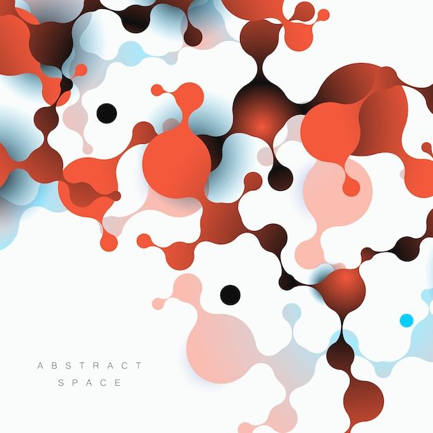 an abstract red and white background with circles in the shape of dots, on top of each other