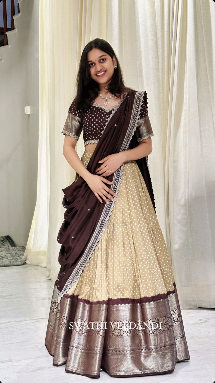 Dark Sider, Lehenga Saree Design, Simple Lehenga, Long Frock Designs, Half Saree Lehenga, Third Child, Long Gown Design, New Saree Blouse Designs, Lehenga Designs Simple