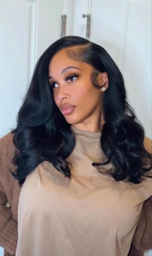 Side Part 16 Inch Wig, Side Part Shoulder Length Hair Black Women, Side Parting Weave, Side Part 16 Inch Sew In Weave, Side Part Short Quick Weave, Side Part Sew In With Leave Out Short, Sew In Weave With Leave Out Side Part Curly, 16 In Quick Weave, 16 Inch Wig Black Women