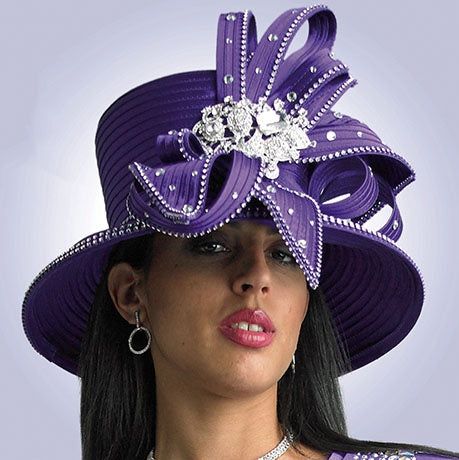 Lily & Taylor H945 purple hat Elegant Winter Hat With Structured Crown, Kentucky Derby Hats With Structured Crown, Fitted Purple Top Hat For Spring, High Crown Hats For Spring, Fitted Purple Hat For Spring, Fitted High Crown Sun Hat For Spring, Chic Fitted Hat With Structured Crown, Elegant Winter Hats For Races, Chic Hat With Structured Crown