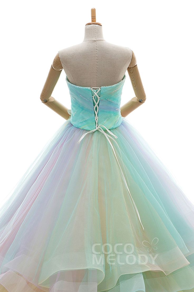 Romantic A Line Sweetheart Natural Chapel Train Tulle Multicolor Sleeveless Lace Up-Corset Wedding Dress Pleating Tiered JWLT15067 Multi Color Wedding, Wedding Dress With Ruffles, Color Wedding Dress, Multicolor Wedding, Ruffle Wedding Dress, White Evening Dress, Color Wedding, Wedding Dresses Corset, Dress With Ruffles