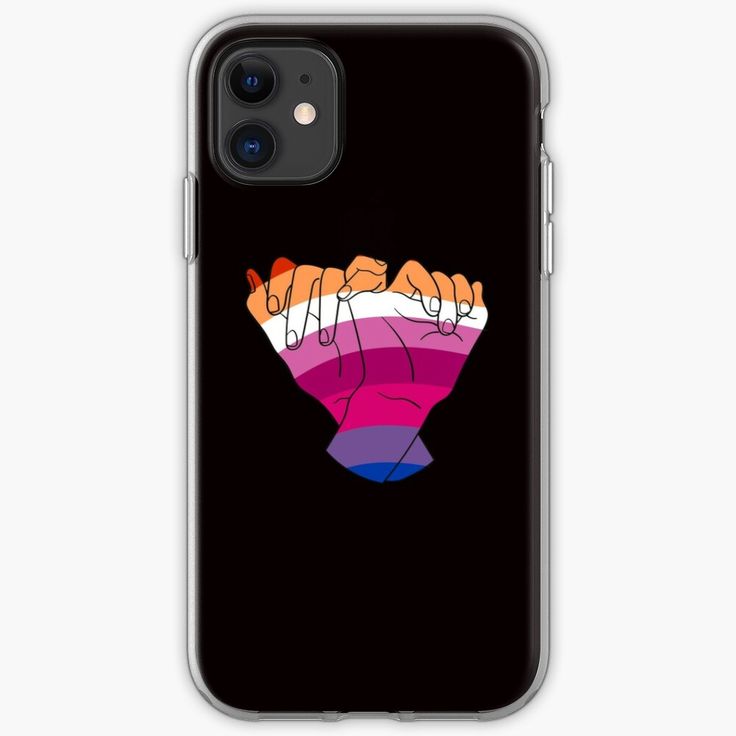 an iphone case with the image of two hands on top of each other and one hand holding