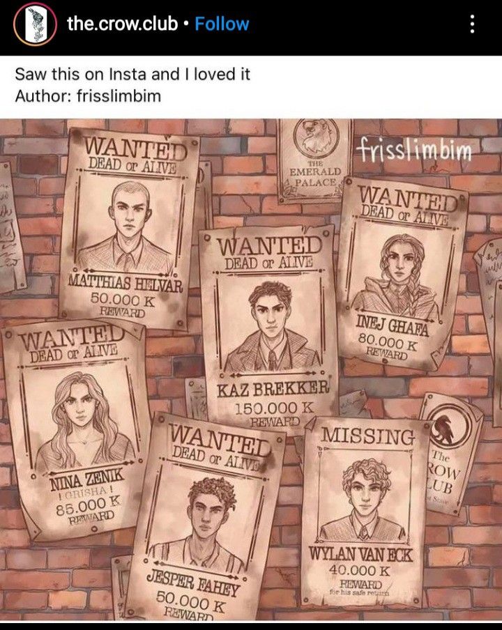 the wanted poster is displayed on a brick wall with other wanted posters in front of it