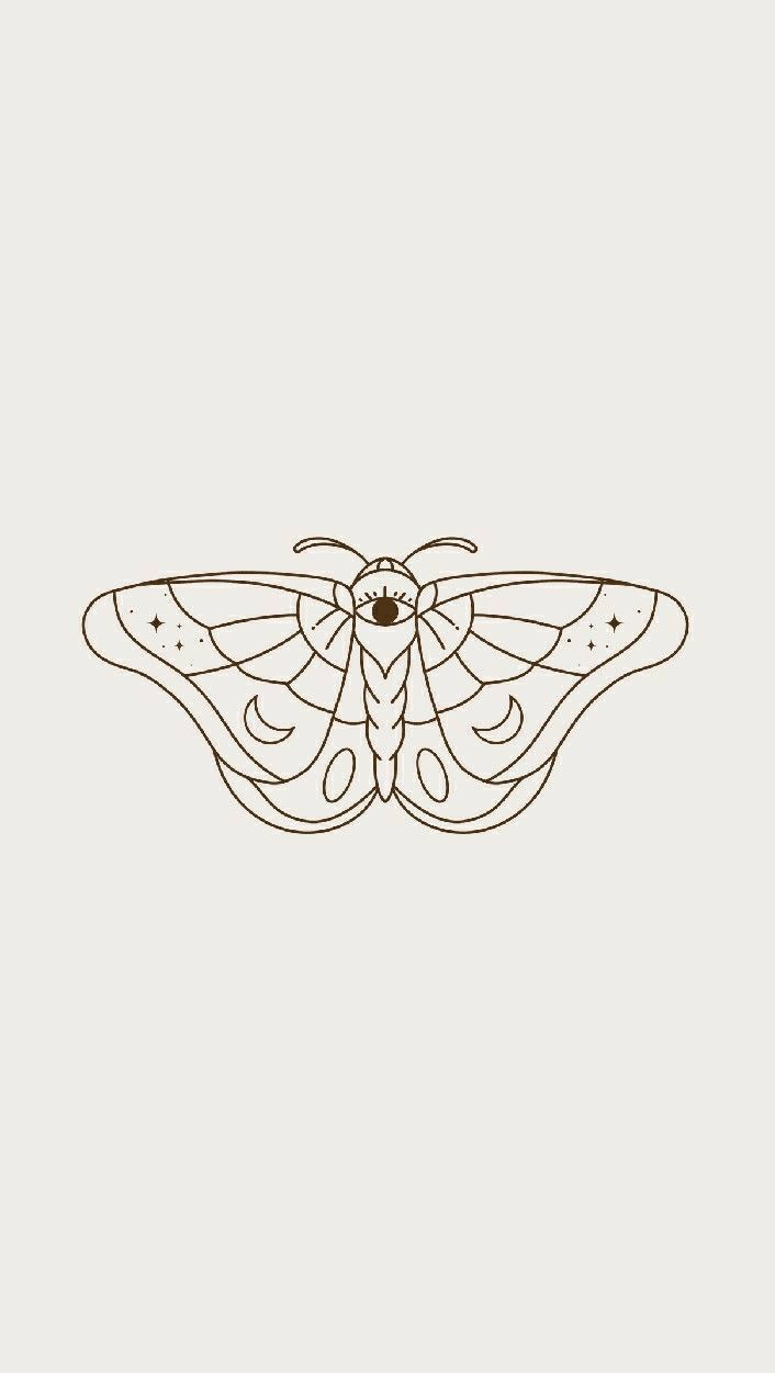 a black and white drawing of a moth