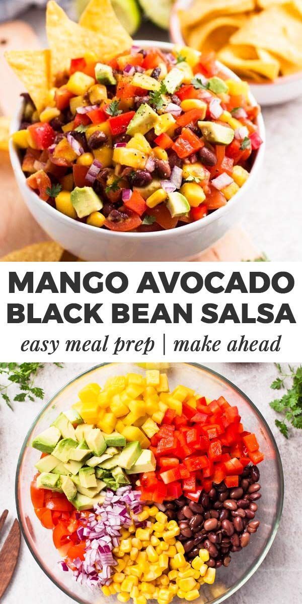 mango avocado black bean salsa is an easy and healthy meal