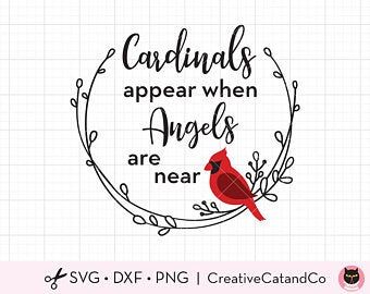 cardinals appear when angels are near - svg dxf png eps example