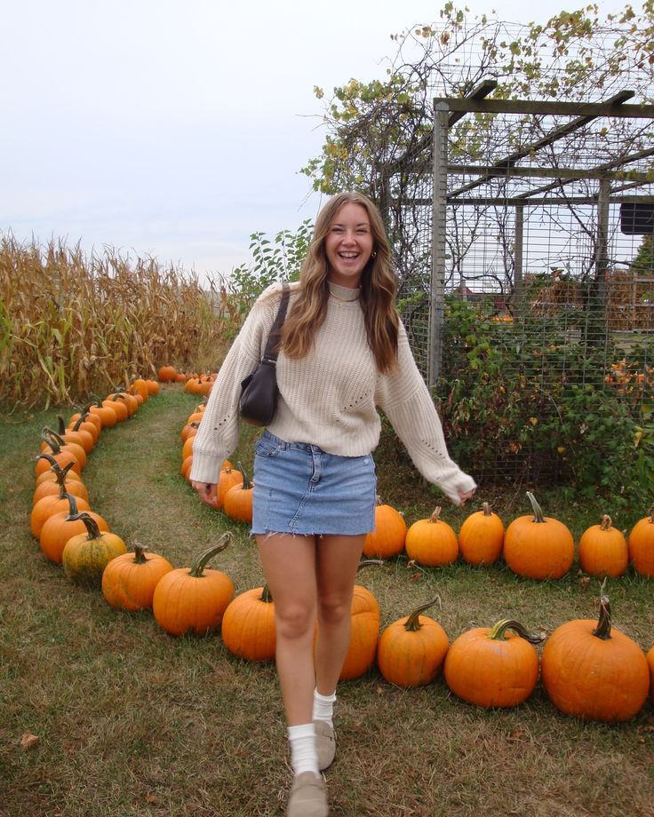 fall in mi:) So much love, appreciation, and gratitude for this life🫶🏼

Fall, fall outfit, cute outfit, pumpkin patch outfit, fall outfit inspo, fall outfit inspiration Winter Outfits For Pictures, Denim Skirt Fall Outfits, Cozy Fall Fashion, Loafers And Socks, Pumpkin Patch Photoshoot, Solo Poses, Fall Feeling, Patch Outfit, Plaid Skirt Outfit