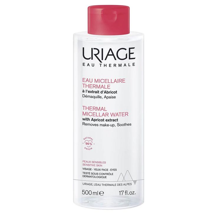 Uriage Thermal Micellar Water Sensitive Skin 500ml Hair Sunscreen, Lip Sunscreen, Thermal Water, Hair Balm, Congested Skin, Conditioner Hair Mask, Kids Sunscreen, Solid Shampoo, Professional Skin Care Products