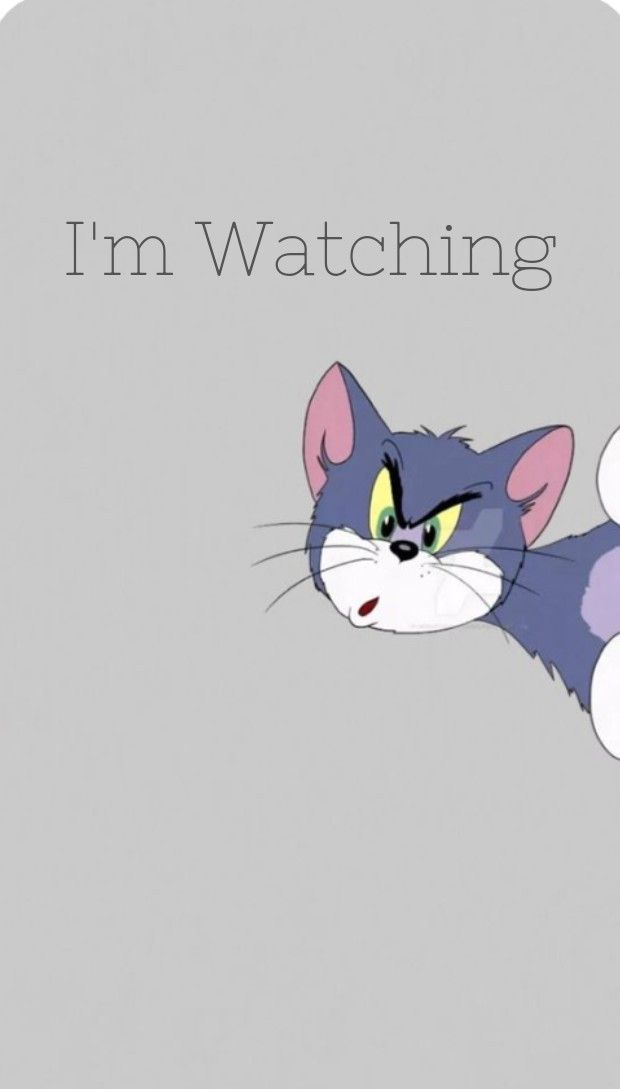 an image of a cartoon cat with the caption i'm watching